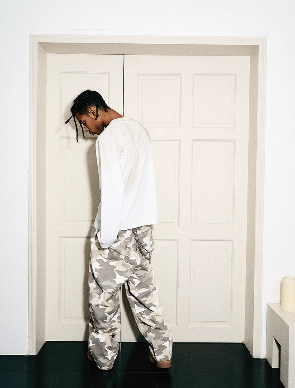 STEEPC Gray & White Camouflage Print Baggy Pants | Face 3 Face