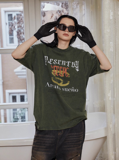 STEEPC Aged Medieval Moss Green Tee | Face 3 Face