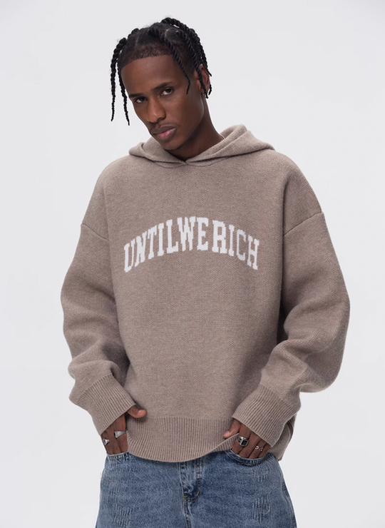 UNTILWERICH Jacquard Hooded Knit Sweater | Face 3 Face