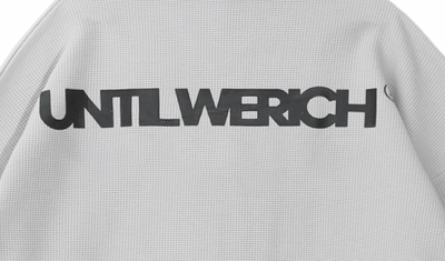 UNTILWERICH Waffle Logo Print Half Zip Long Sleeves Sweatshirt | Face 3 Face