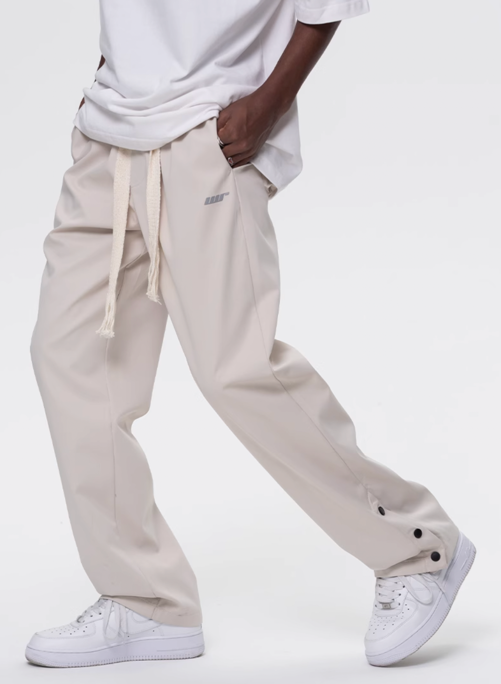 UNTILWERICH Drawstring Buttoned Athletic Pants | Face 3 Face