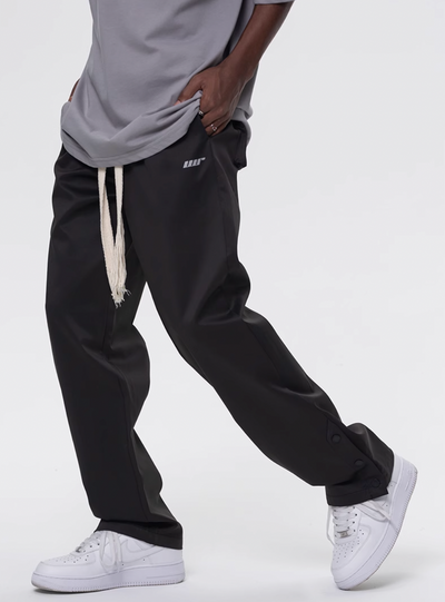 UNTILWERICH Drawstring Buttoned Athletic Pants | Face 3 Face