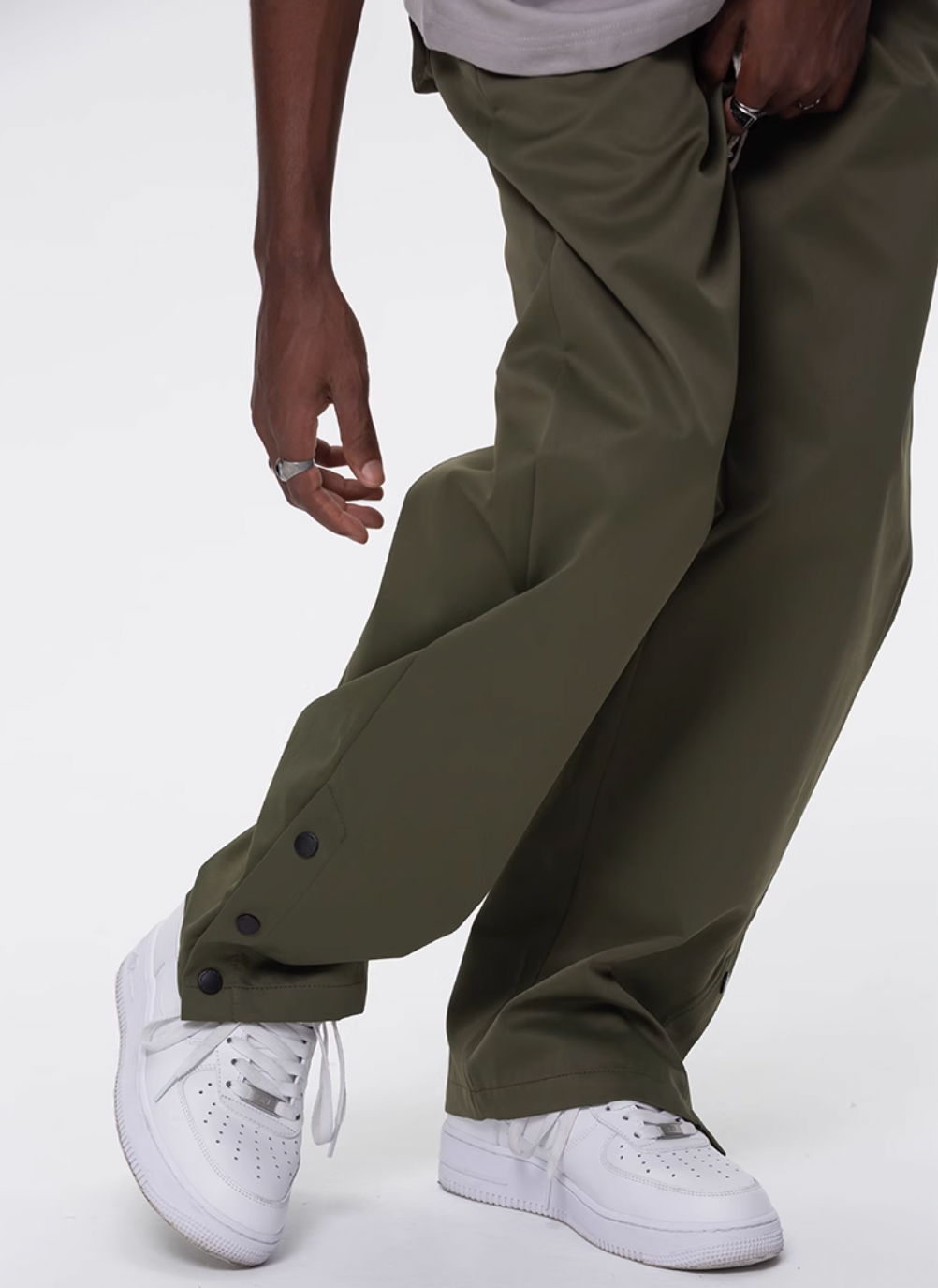 UNTILWERICH Drawstring Buttoned Athletic Pants | Face 3 Face