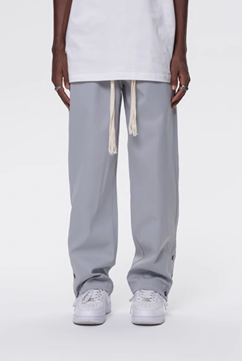 UNTILWERICH Drawstring Buttoned Athletic Pants | Face 3 Face