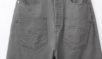 UNTILWERICH Washed Embossed Denim Jeans | Face 3 Face