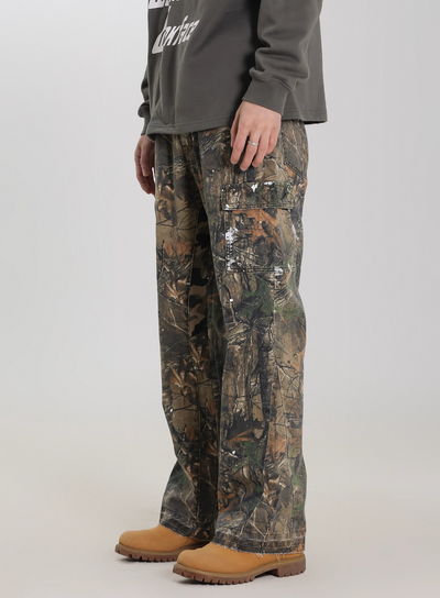 UNTILWERICH Camouflage Withered Leaves Micro Cargo Pants | Face 3 Face