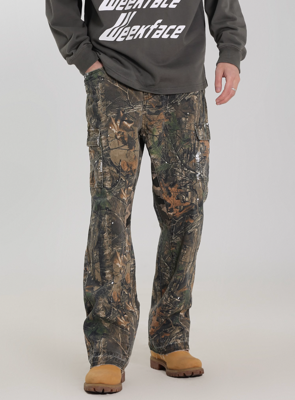 UNTILWERICH Camouflage Withered Leaves Micro Cargo Pants | Face 3 Face