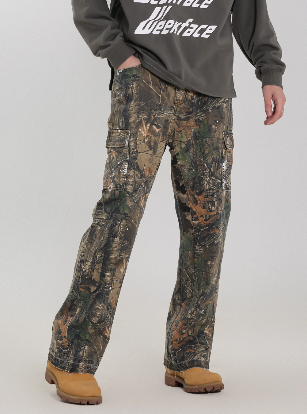 UNTILWERICH Camouflage Withered Leaves Micro Cargo Pants | Face 3 Face