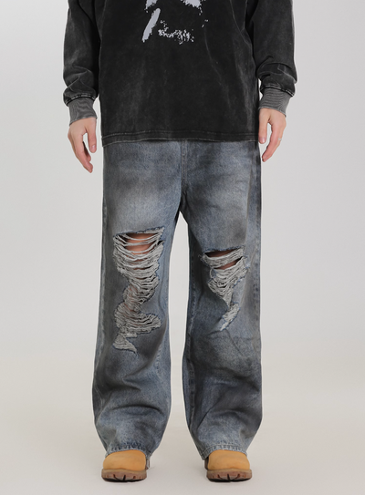 UNTILWERICH Old Dirty Wash Destroyed Jeans | Face 3 Face