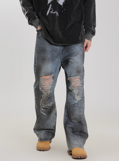 UNTILWERICH Old Dirty Wash Destroyed Jeans | Face 3 Face