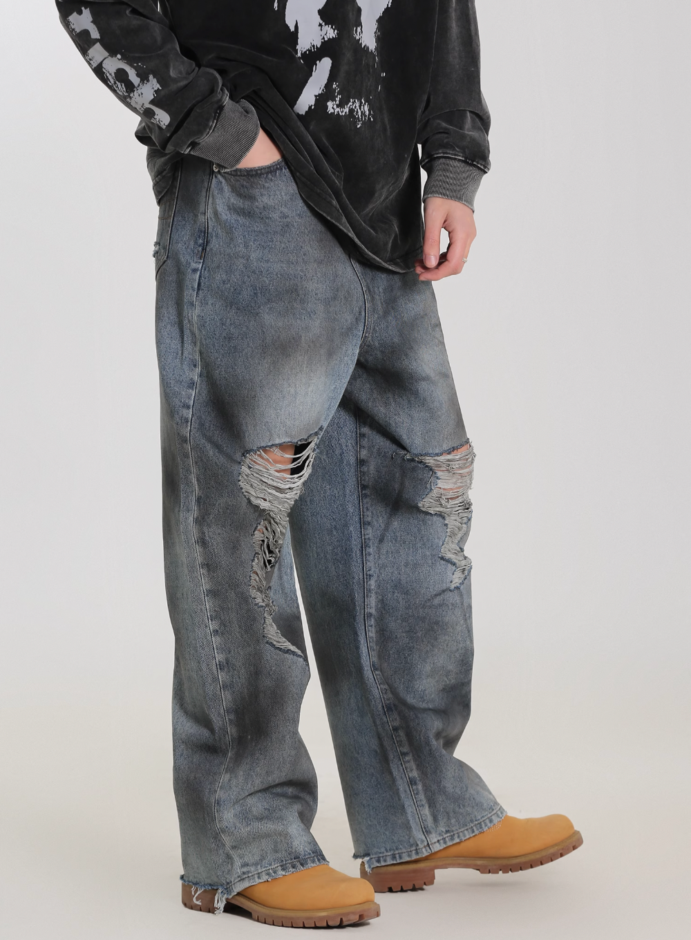 UNTILWERICH Old Dirty Wash Destroyed Jeans | Face 3 Face