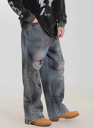 UNTILWERICH Old Dirty Wash Destroyed Jeans | Face 3 Face