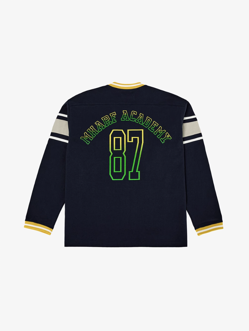 MHARF Navy Gradient Printed Football Jersey | Face 3 Face