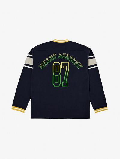 MHARF Navy Gradient Printed Football Jersey | Face 3 Face