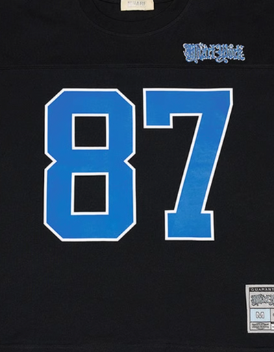 MHARF Black 87 Blue Printed Uniform Football Jersey | Face 3 Face