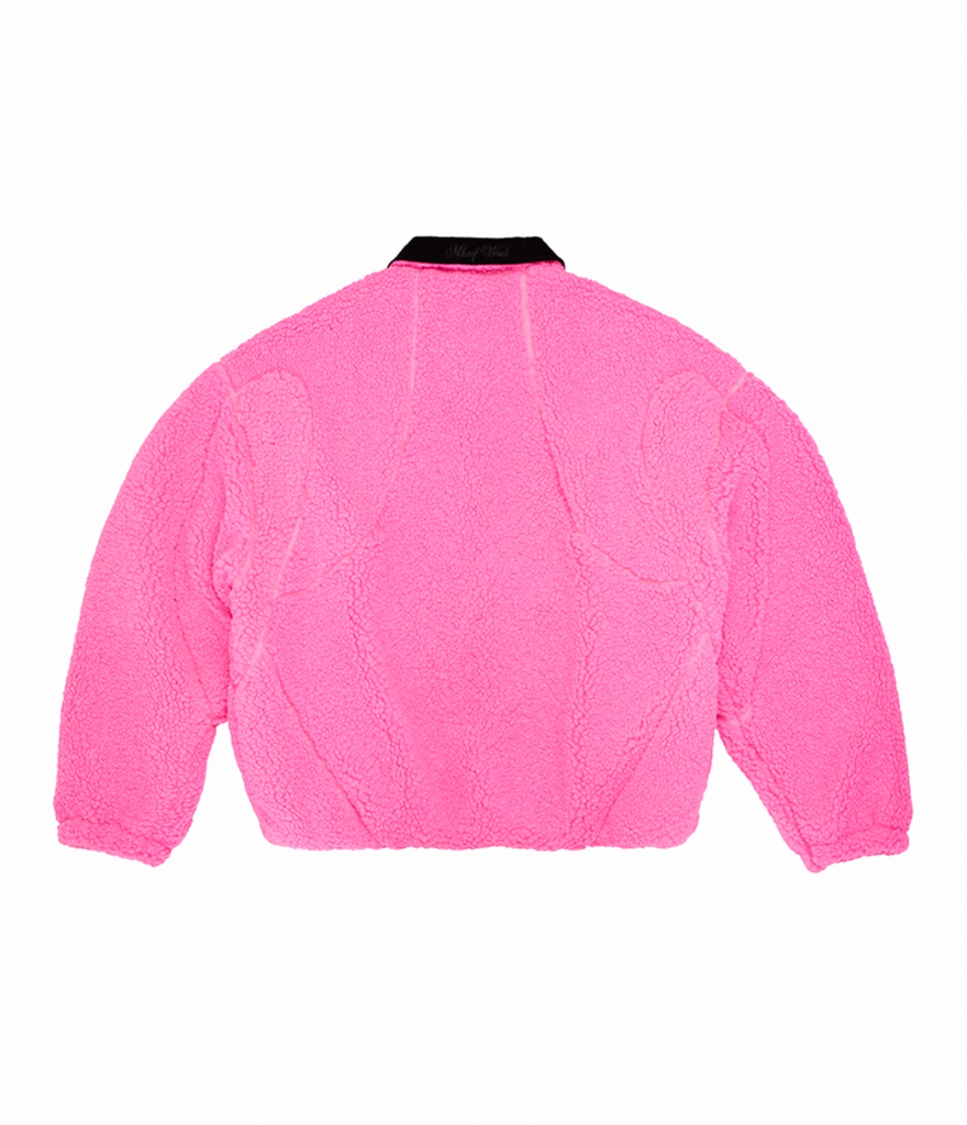 MHARF Rose Pink Zip Up Sherpa Fleece Jacket | Face 3 Face