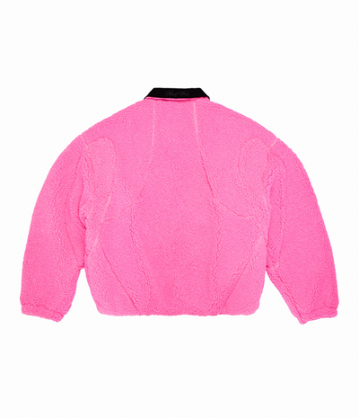 MHARF Rose Pink Zip Up Sherpa Fleece Jacket | Face 3 Face