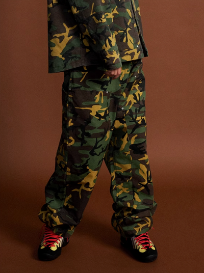 MHARF Washed Camouflage Work Double Knee Pants | Face 3 Face