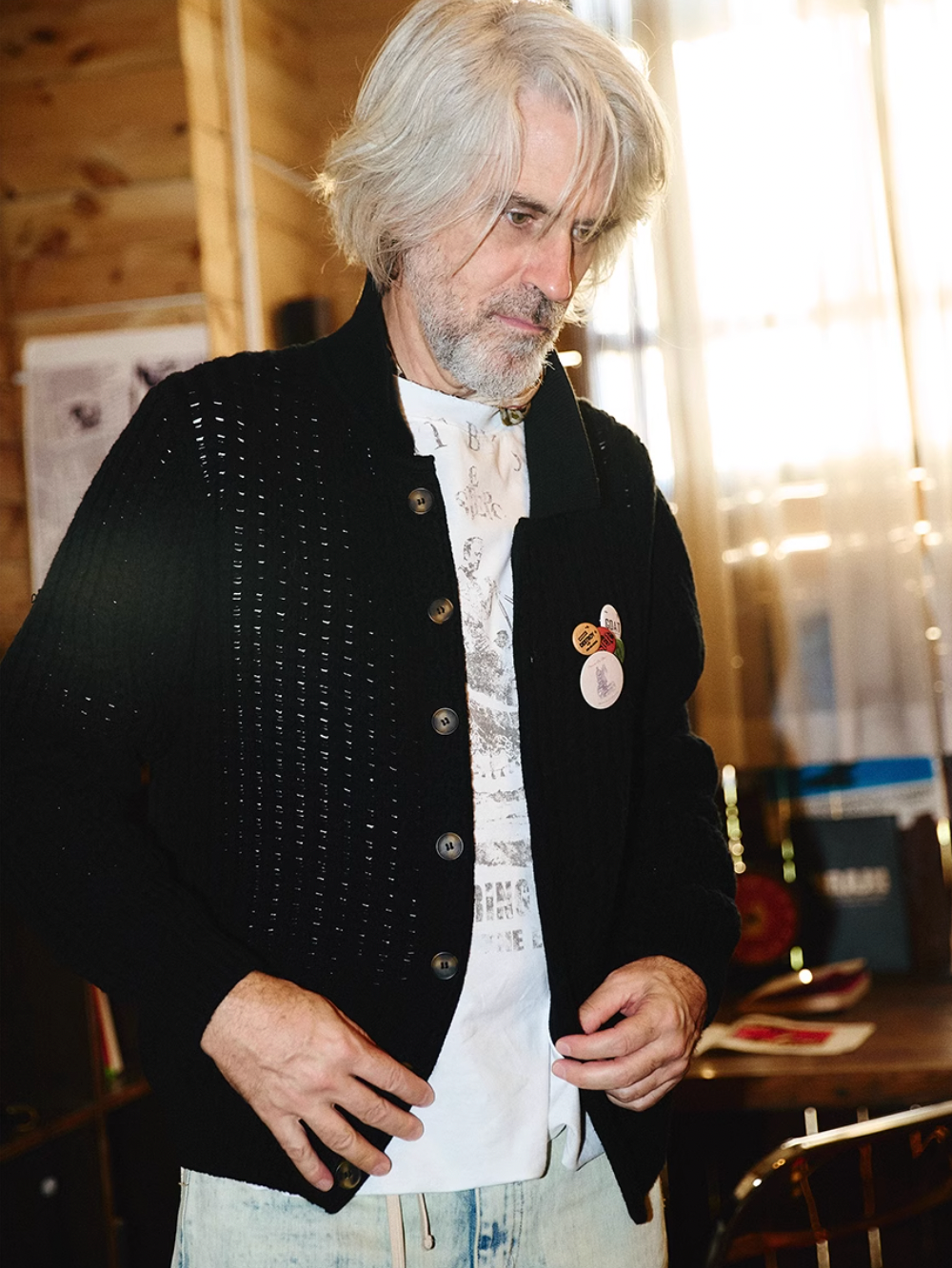 STEEPC Vintage Button Badge Knit Cardigan | Face 3 Face