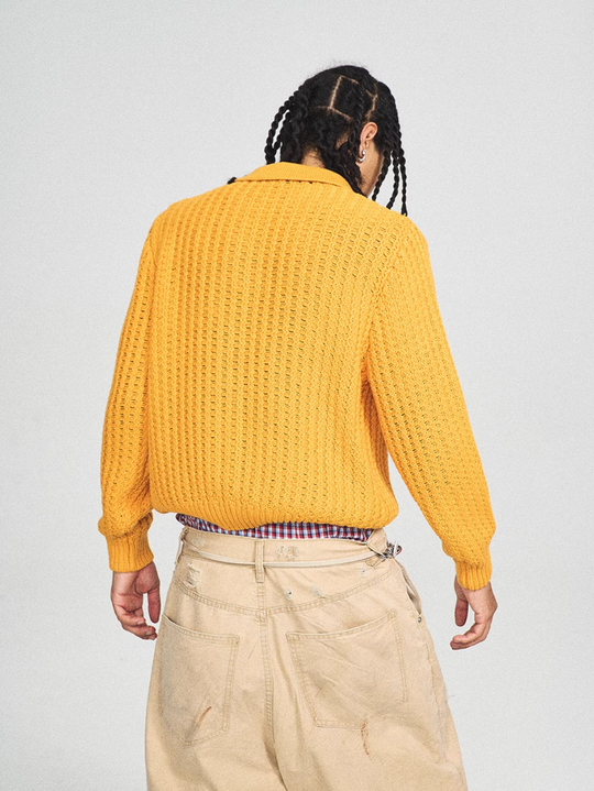 STEEPC Vintage Button Badge Knit Cardigan | Face 3 Face