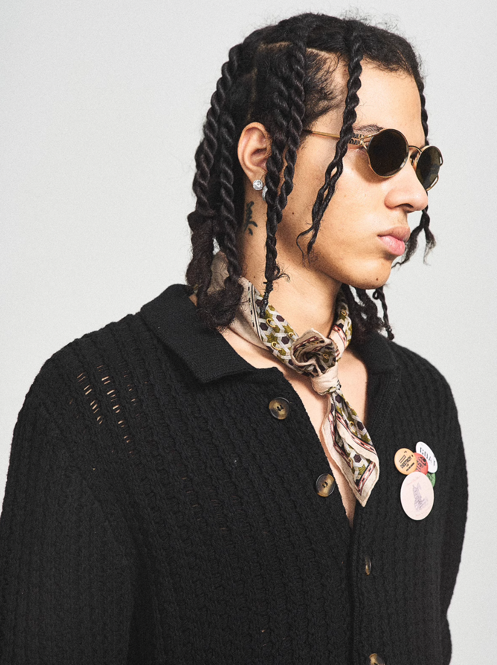 STEEPC Vintage Button Badge Knit Cardigan | Face 3 Face