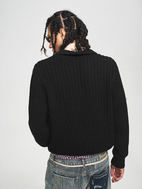 STEEPC Vintage Button Badge Knit Cardigan | Face 3 Face