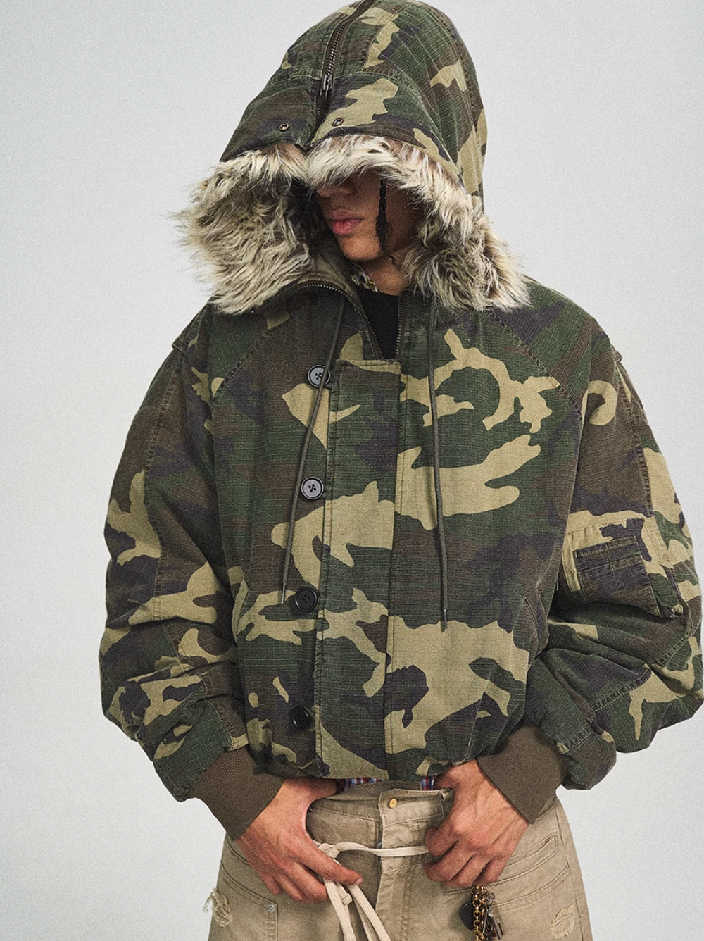 STEEPC Green Camouflage N2B Military Jacket | Face 3 Face