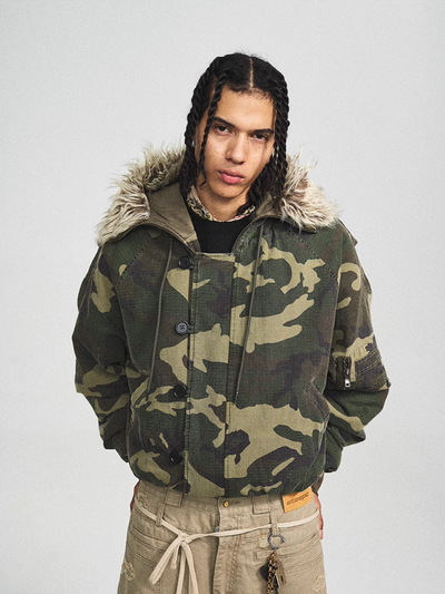 STEEPC Green Camouflage N2B Military Jacket | Face 3 Face