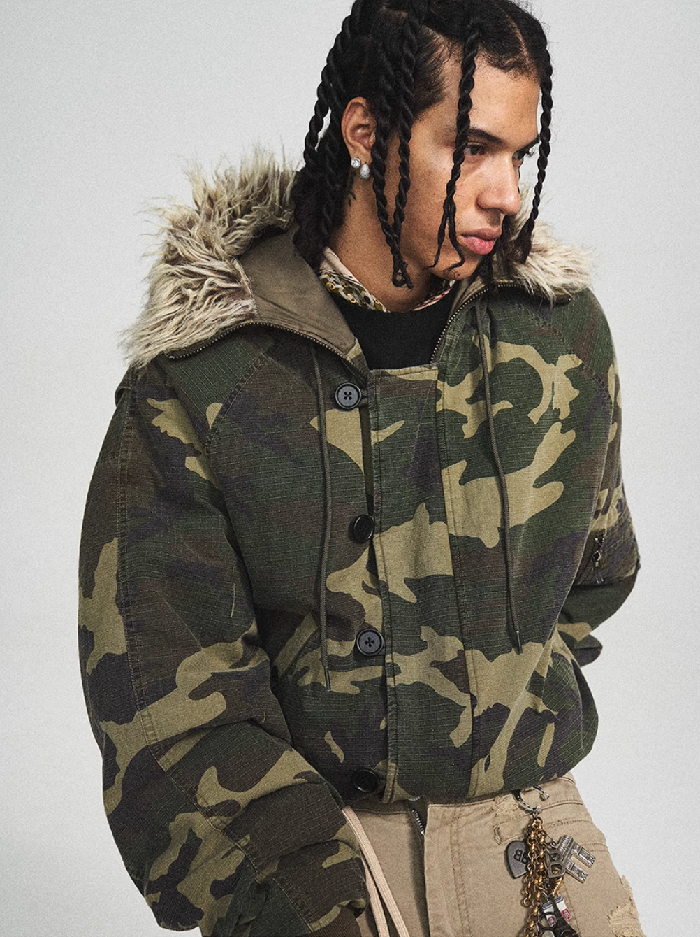 STEEPC Green Camouflage N2B Military Jacket | Face 3 Face