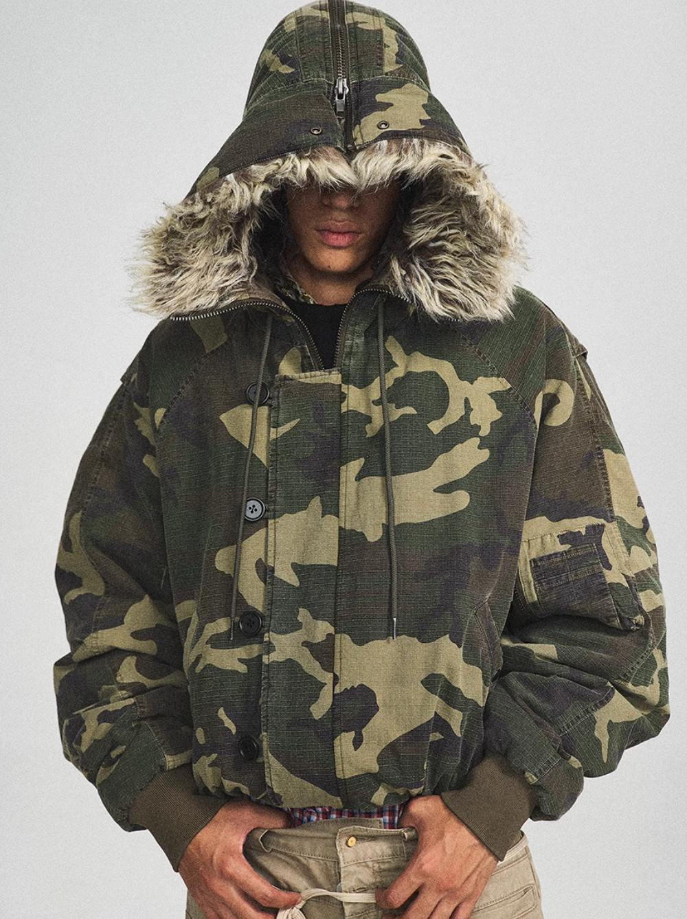 STEEPC Green Camouflage N2B Military Jacket | Face 3 Face