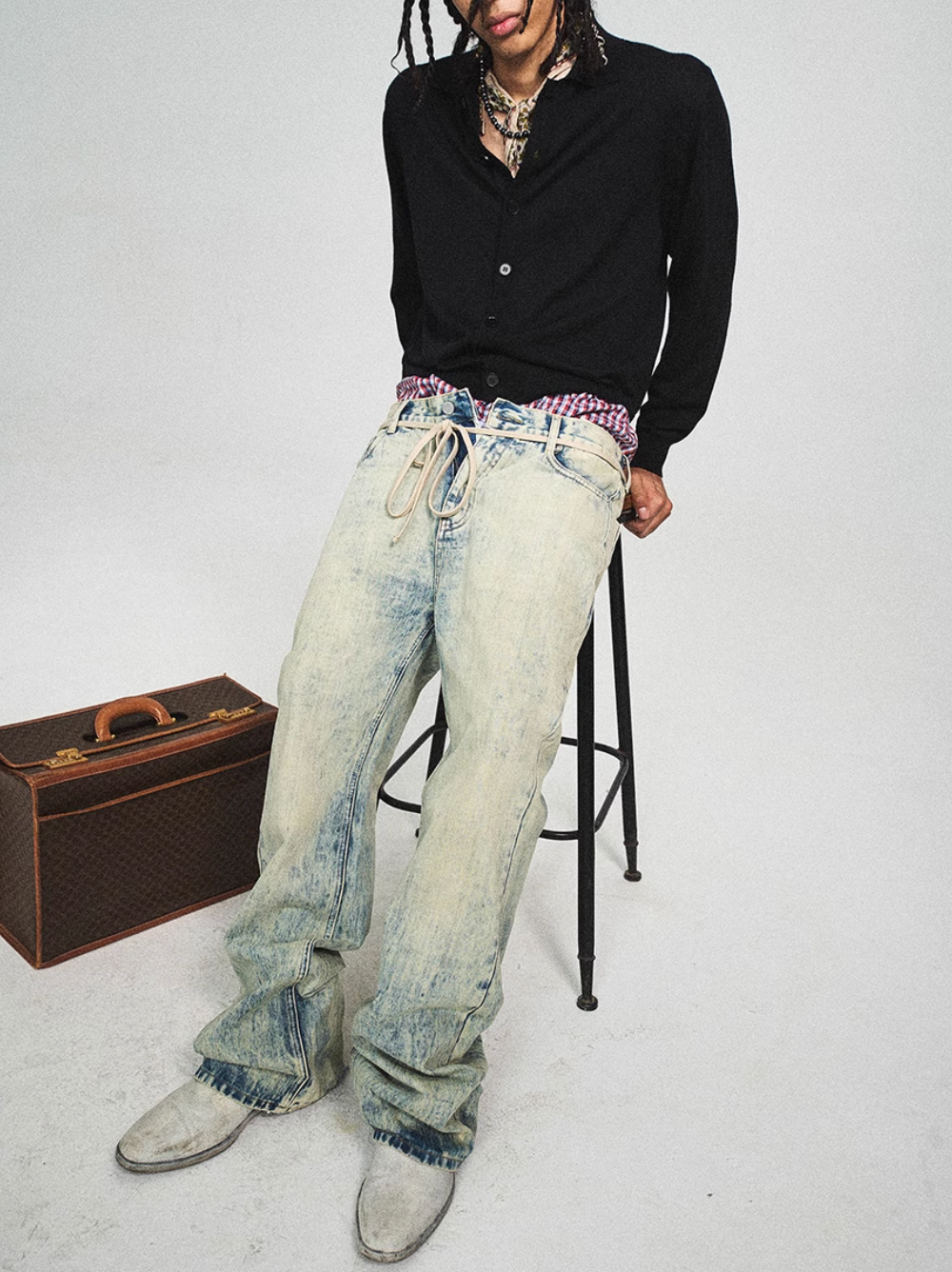 STEEPC Vintage Washed Blue Bootcut Jeans | Face 3 Face