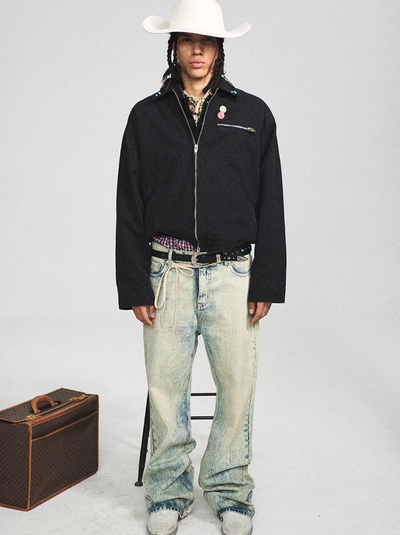 STEEPC Vintage Washed Blue Bootcut Jeans | Face 3 Face