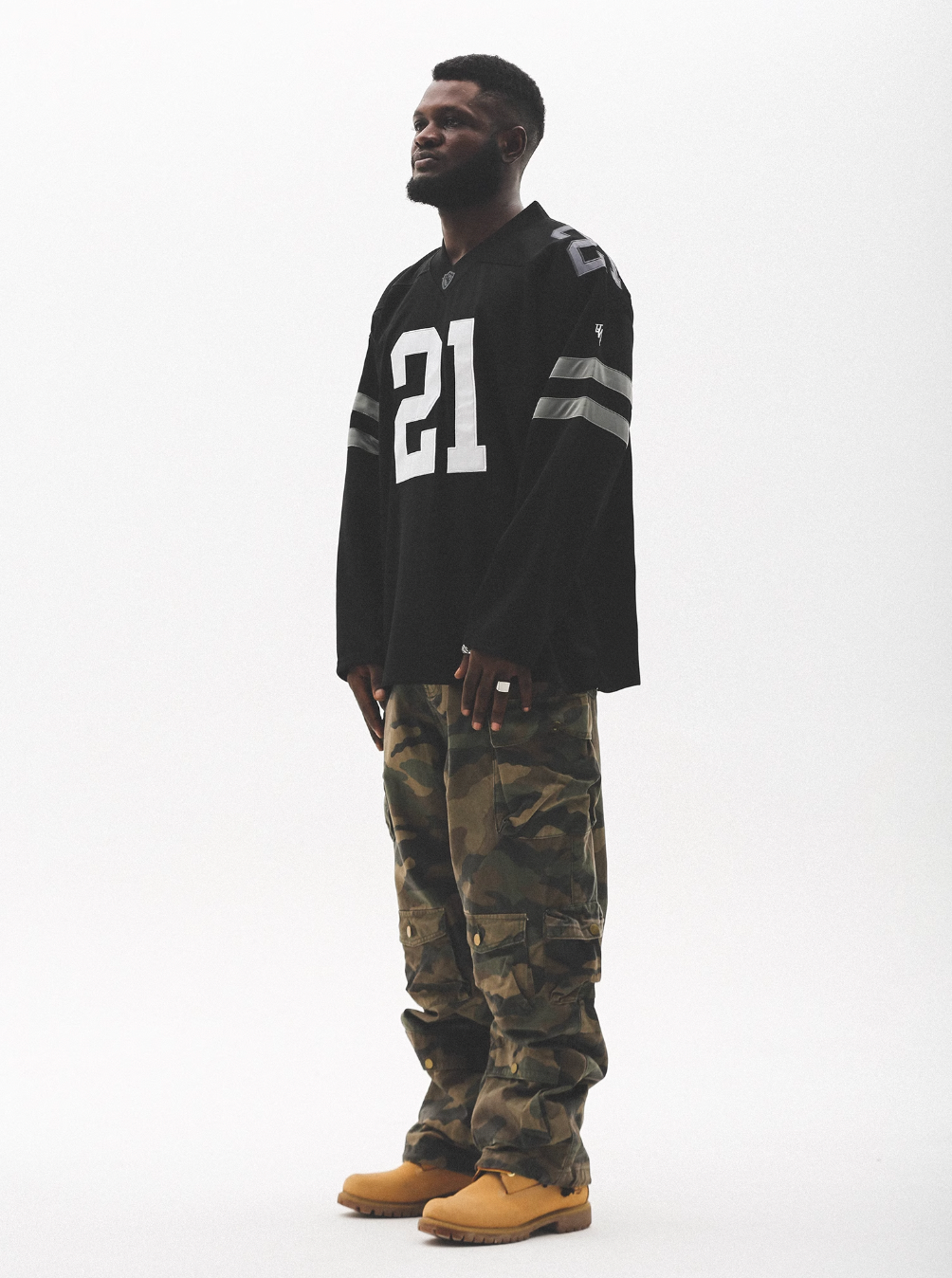 UNTILWERICH Mesh Quilting Embroidered Long Sleeve Hockey Jersey | Face 3 Face