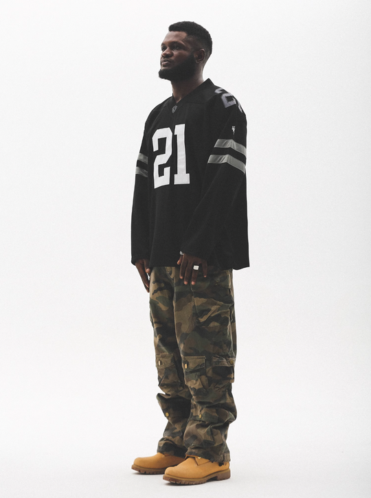 UNTILWERICH Mesh Quilting Embroidered Long Sleeve Hockey Jersey | Face 3 Face