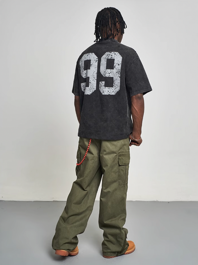 F3F Select 99 Numbering Print Washed Tee | Face 3 Face