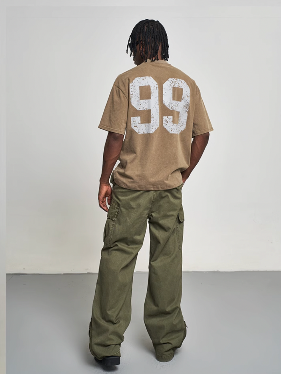 F3F Select 99 Numbering Print Washed Tee | Face 3 Face