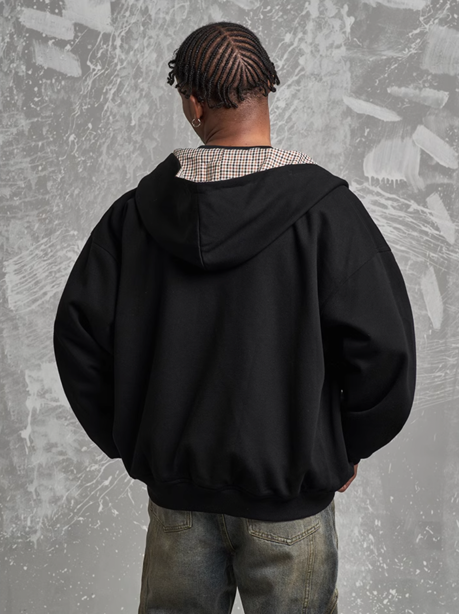 F3F Select Reversible Plaid Zip Up Hoodie | Face 3 Face