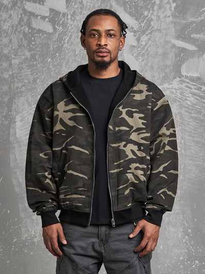 F3F Select Reversible Camouflage Zip Up Hoodie | Face 3 Face