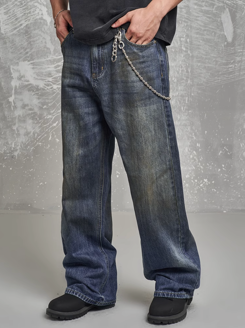 F3F Select Heavyweight Oil Retro Blue Jeans | Face 3 Face