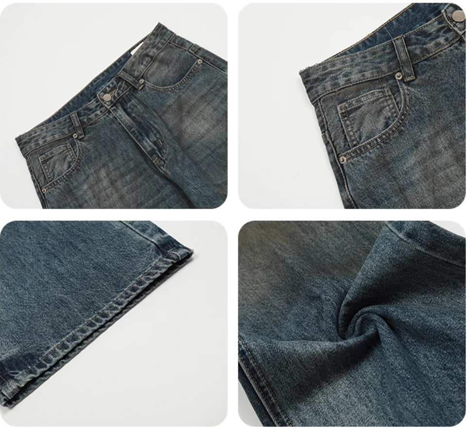 F3F Select Heavyweight Oil Retro Blue Jeans | Face 3 Face