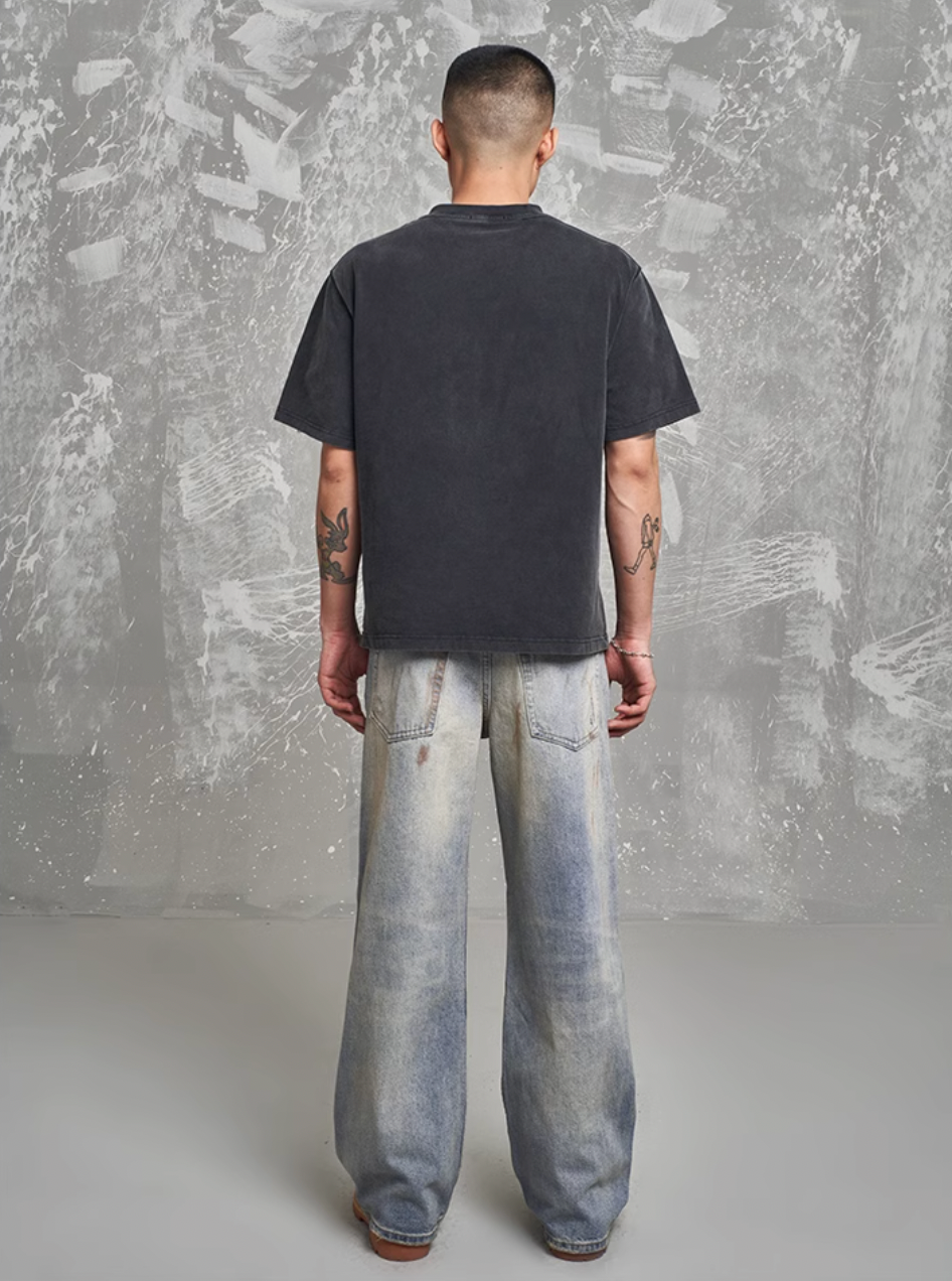 F3F Select Hole Design Retro Blue Rust Jeans | Face 3 Face