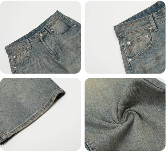 F3F Select Hole Design Retro Blue Rust Jeans | Face 3 Face
