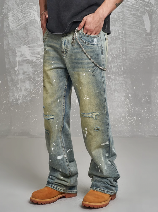 F3F Select Graffiti Design Wash Aged Jeans | Face 3 Face