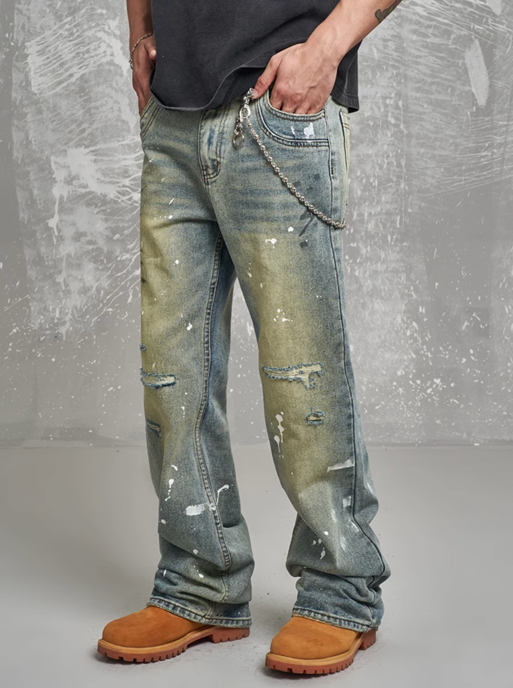 F3F Select Graffiti Design Wash Aged Jeans | Face 3 Face