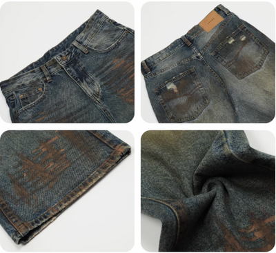 F3F Select Dirty Dye Hole Blast Wash Jeans | Face 3 Face