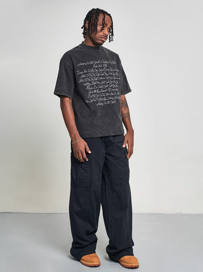 F3F Select Washed Patchwork Cargo Pants | Face 3 Face