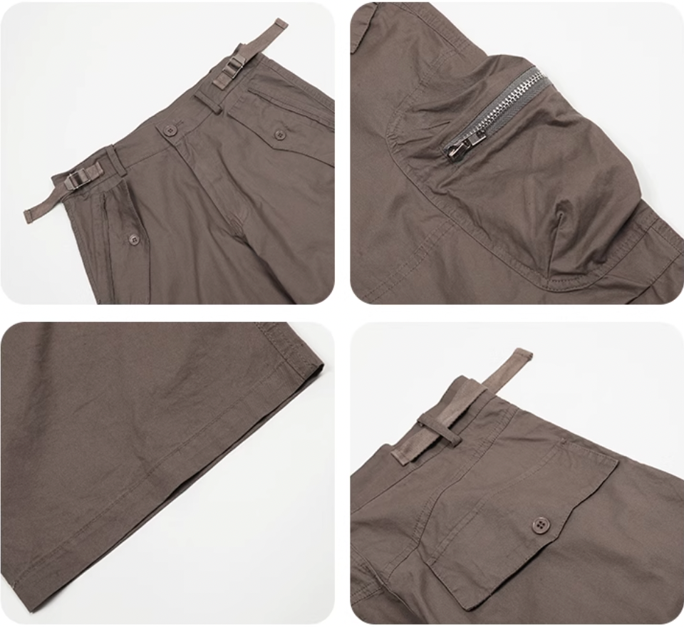 F3F Select Waist Belt 3D Pockets Pleated Cargo Pants | Face 3 Face