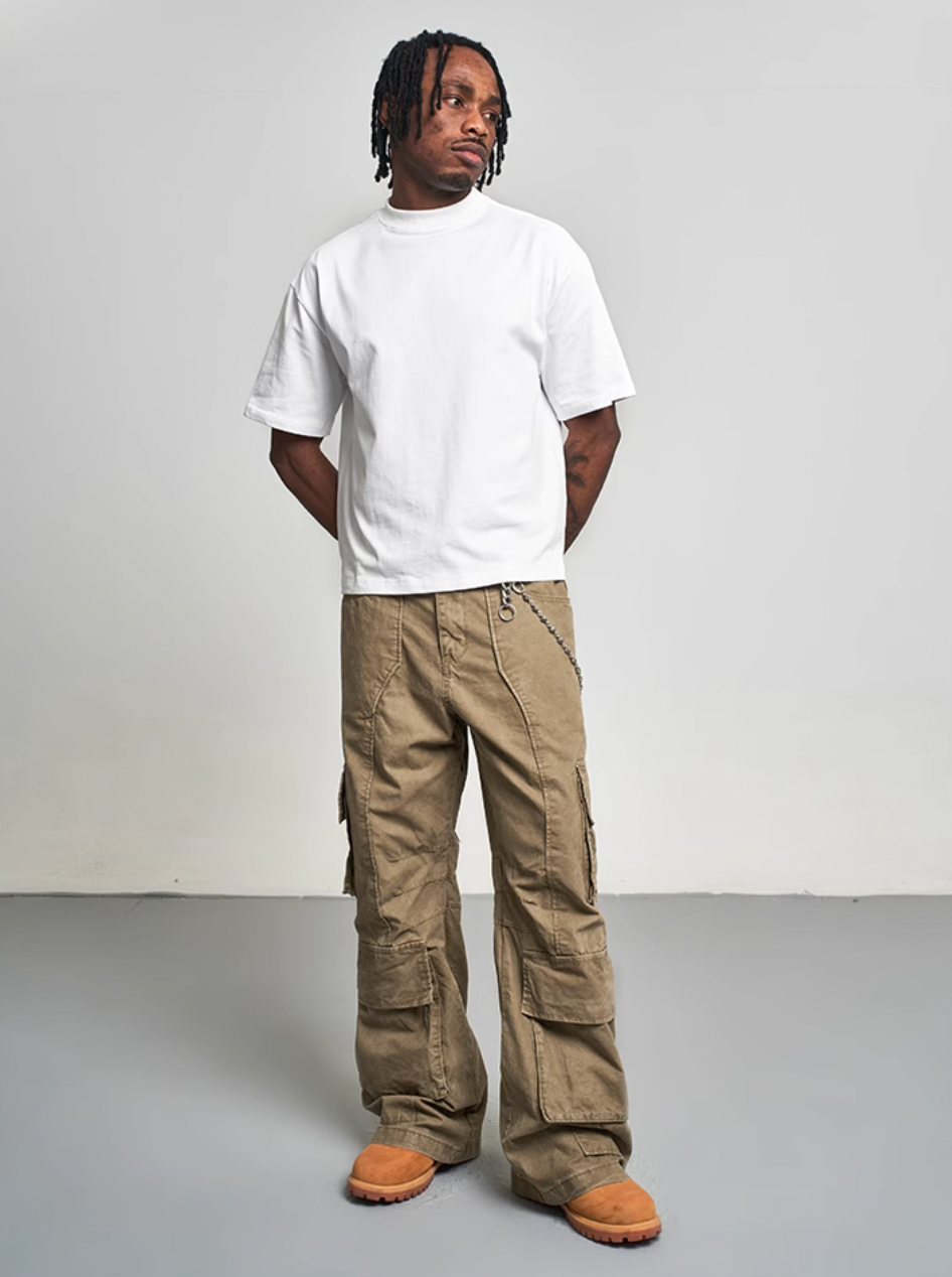 F3F Select Washed Patchwork Baggy Cargo Pants | Face 3 Face