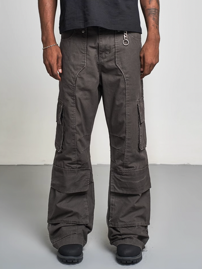 F3F Select Washed Patchwork Baggy Cargo Pants | Face 3 Face