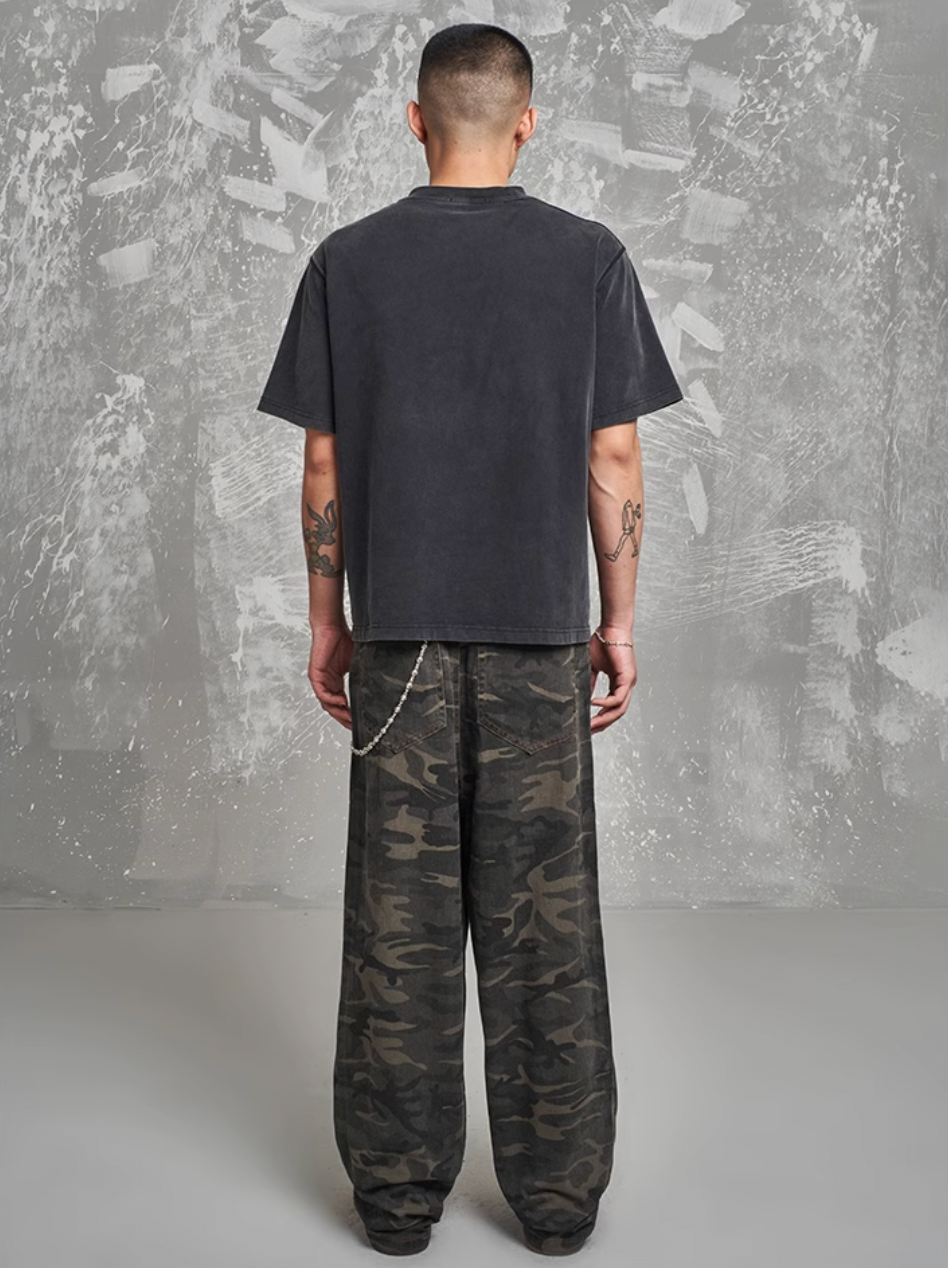 F3F Select Stacked Camouflage Baggy Work Pants | Face 3 Face